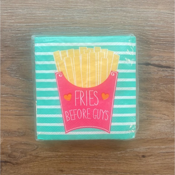 Design Focus “Fries Before Guys” Novelty Cocktail Napkins 40 count - Picture 1 of 5
